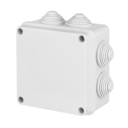 Puszka natynkowa hermetyczna IP55 129x129x61 szara z dławicami Industrial 2701-02 Elektro-Plast