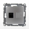 Gniazdo telefoniczne RJ12 pojedyncze srebrne DT1.01/43 Kontakt Simon54