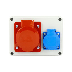 Obudowa siłowa n/t 1x16A 5P 400V + 1x230V IP44