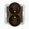 Gniazdo podwójne z uziemieniem i przesłonami DGZ2MZ.01/46 brązowy Kontakt Simon54
