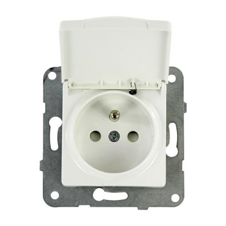 Gniazdo hermetyczne pojedyncze +0 p/t IP44 białe 90450070 Linnera Viko Panasonic