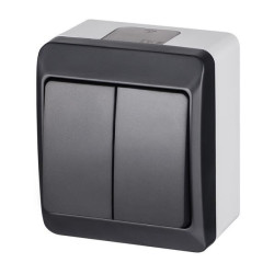 Łącznik podwójny n/t IP44 HERMES antracyt 0332-07 Elektro-Plast Nasielsk