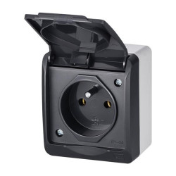 Gniazdo pojedyncze n/t IP44 HERMES antracyt 0321-07 Elektro-Plast Nasielsk
