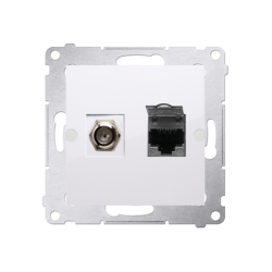 Gniazdo TV+RJ45 DASFRJ45.01/11 białe Kontakt Simon54