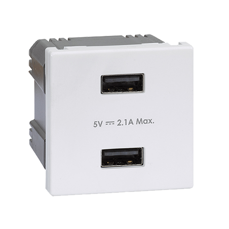Ładowarka USB 2.0 K45 K126E/9 biały 5V DC 2,1A CONNECT Kontakt-Simon