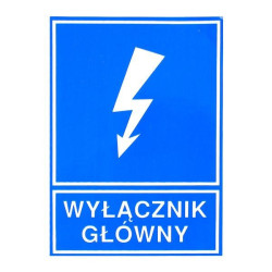 Naklejka WYŁĄCZNIK GŁÓWNY TZI 74x105S Ergom