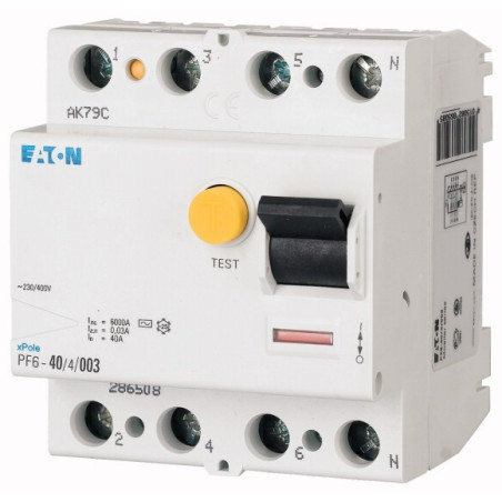 Wyłącznik różnicowoprądowy PF-25/4/03 typ AC xPole Home 286506 Eeaton