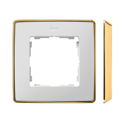 Ramka pojedyncza biały/złoty 8201610-245 Simon82 Detail Kontakt-Simon
