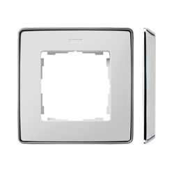 Ramka pojedyncza biały/chrom 8201610-244 Simon82 Detail Kontakt-Simon