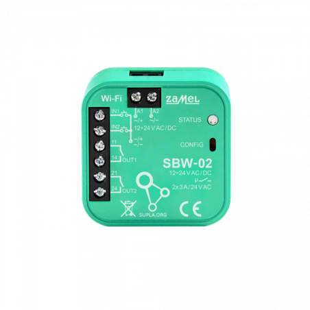Sterownik bramowy 2-kanałowy Wi-Fi SBW-02 SUPLA Zamel
