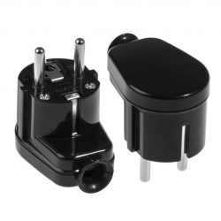 Wtyczka kątowa Uni-Schuko WT-16U czarna W-10109 Plastrol