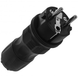 Wtyczka gumowana IP54 WT-54 czarna W-97446 EXTREM Plastrol