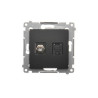 Gniazdo antenowe F + komputerowe RJ45 kat. 6 czarny mat DASFRJ45.01/49 Kontakt-Simon 54