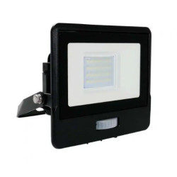 Naświetlacz LED PIR 20W 6K czarny VT-128S-B z mufą SKU20261 V-TAC