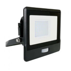 Naświetlacz LED PIR 30W 6,5K czarny VT-138S-B z mufą SKU20264 V-TAC