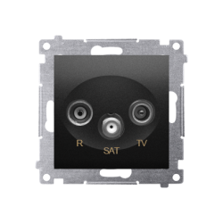 Gniazdo antenowe R-TV-SAT przelotowe czarny mat DASP.01/49 Kontakt Simon54