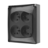 Gniazdo poczwórne z/u szare IP44 ACGZ4/16A Simon Aquaclick Kontakt-Simon