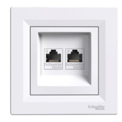 Gniazdo komputerowe 2xRJ45 UTP kat.6 z ramką białe EPH4800121 ASFORA Schneider Electric