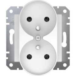 Gniazdo podwójne P/T z uziemieniem bez ramki (modułowe) białe EPH9810221 ASFORA Schneider Electric