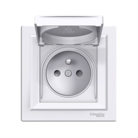 Gniazdo pojedyncze IP44 p/t z ramką białe EPH2800621 ASFORA Schneider Electric