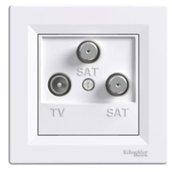 Gniazdo TV-SAT-SAT końcowe 1dB z ramką białe EPH3600121 ASFORA