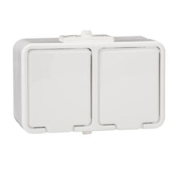Gniazdo podwójne z uziemieniem natynkowe IP44 NT230H01 białe Cedar Schneider Electric