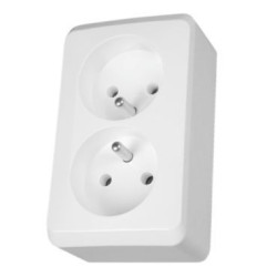 Gniazdo podwójne z uziemieniem natynkowe IP20 białe WDE001043 Prima Schneider Electric