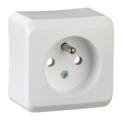 Gniazdo pojedyncze z uziemieniem natynkowe IP20 białe WDE001030 Prima Schneider Electric