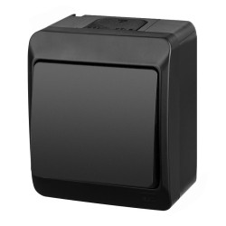 Łącznik pojedynczy/schodowy n/t IP44 HERMES antracyt 0331-09 Elektro-Plast Nasielsk