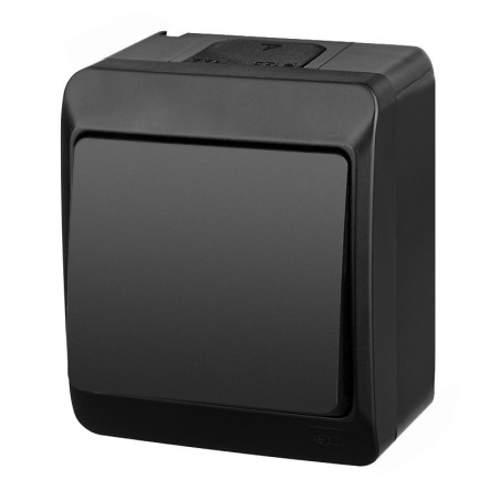 Łącznik pojedynczy/schodowy n/t IP44 HERMES antracyt 0331-09 Elektro-Plast Nasielsk
