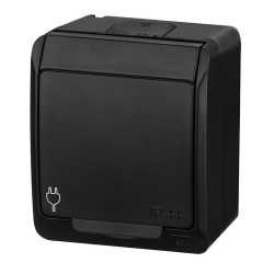 Gniazdo pojedyncze n/t IP44 HERMES czarne 0321-09 Elektro-Plast Nasielsk Gniazdo pojedyncze n/t IP44 HERMES czarne 0321-09 Elektro-Plast Nasielsk