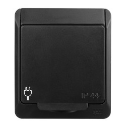 Gniazdo pojedyncze n/t IP44 HERMES czarne 0321-09 Elektro-Plast Nasielsk Gniazdo pojedyncze n/t IP44 HERMES czarne 0321-09 Elektro-Plast Nasielsk