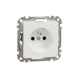 Gniazdo pojedyncze z/u z przesłonami 2P+PE białe SDD111011 Sedna Design Schneider