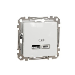 Ładowarka 1xUSB C i 1xUSB A biała SDD111402 Sedna Design & Elements Schneider