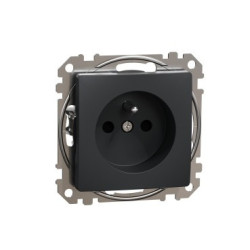 Gniazdo pojedyncze 2P+PE antracyt SDD114011 Sedna Design Schneider