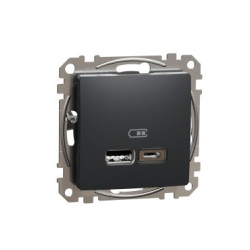 Ładowarka 1xUSB C i 1xUSB A antracyt SDD114402 Sedna Design & Elements Schneider