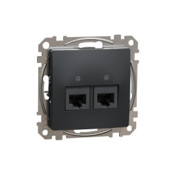Gniazdo komputerowe SDD114452 UTP Kat.5e 2xRJ45 antracyt Sedna Design & Elements Schneider