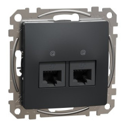 Gniazdo RJ45 podwójne SDD114462 antracyt kat. 6 Sedna Design & Elements Schneider