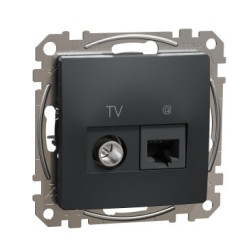 Gniazdo TV+RJ45 (kat.6 UTP) SDD114469T antracyt Sedna Design & Elements Schneider