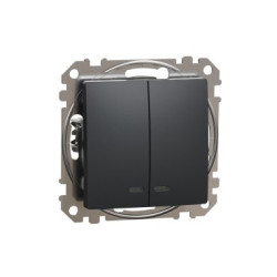 Łącznik podwójny podświetlany SDD114105L antracyt Sedna Design & Elements Schneider