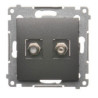Gniazdo TV typu F podwójne (SAT+SAT) antracyt DASF2.01/48 Kontakt Simon54