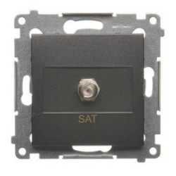 Gniazdo TV typu F antracyt DASF1.01/48 Kontakt Simon54