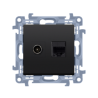Gniazdo TV+RJ45 CASFRJ455.01/49 czarny mat Simon10 Kontakt-Simon