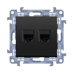 Gniazdo komputerowe 2xRJ45 C52.01/49 czarny mat Simon10 Kontakt-Simon