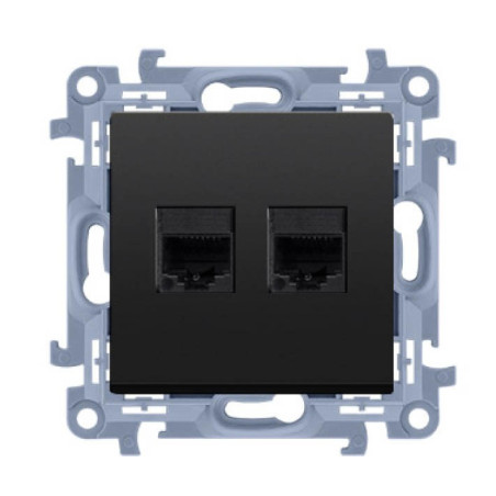 Gniazdo komputerowe 2xRJ45 C52.01/49 czarny mat Simon10 Kontakt-Simon
