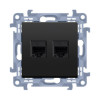 Gniazdo komputerowe 2xRJ45 C52.01/49 czarny mat Simon10 Kontakt-Simon