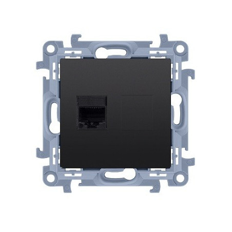 Gniazdo komputerowe RJ45 ekranowane C61E.01/49 czarny mat Simon10 Kontakt-Simon