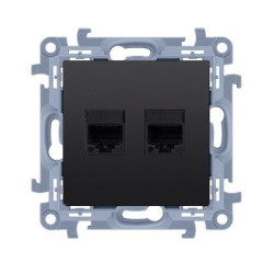 Gniazdo teleinformatyczne RJ45+RJ11 C5T.01/49 czarny mat Simon10 Kontakt-Simon