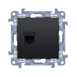 Gniazdo telefoniczne pojedyncze CT1.01/49 czarny mat Simon10 Kontakt-Simon