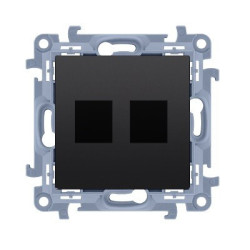Pokrywa gniazd CKP2.01/49 2xRJ Keystone czarny mat Simon10 Kontakt-Simon